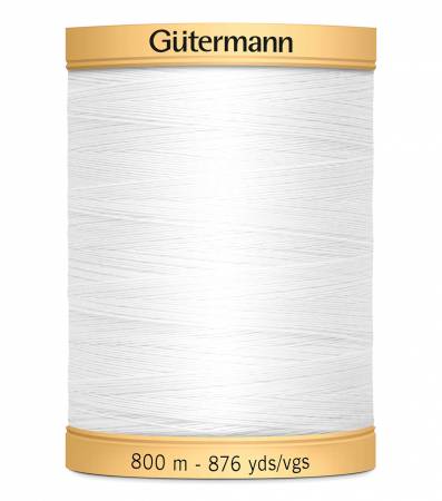 Gutermann Natural Cotton Thread 800m/875yds | White - 5709