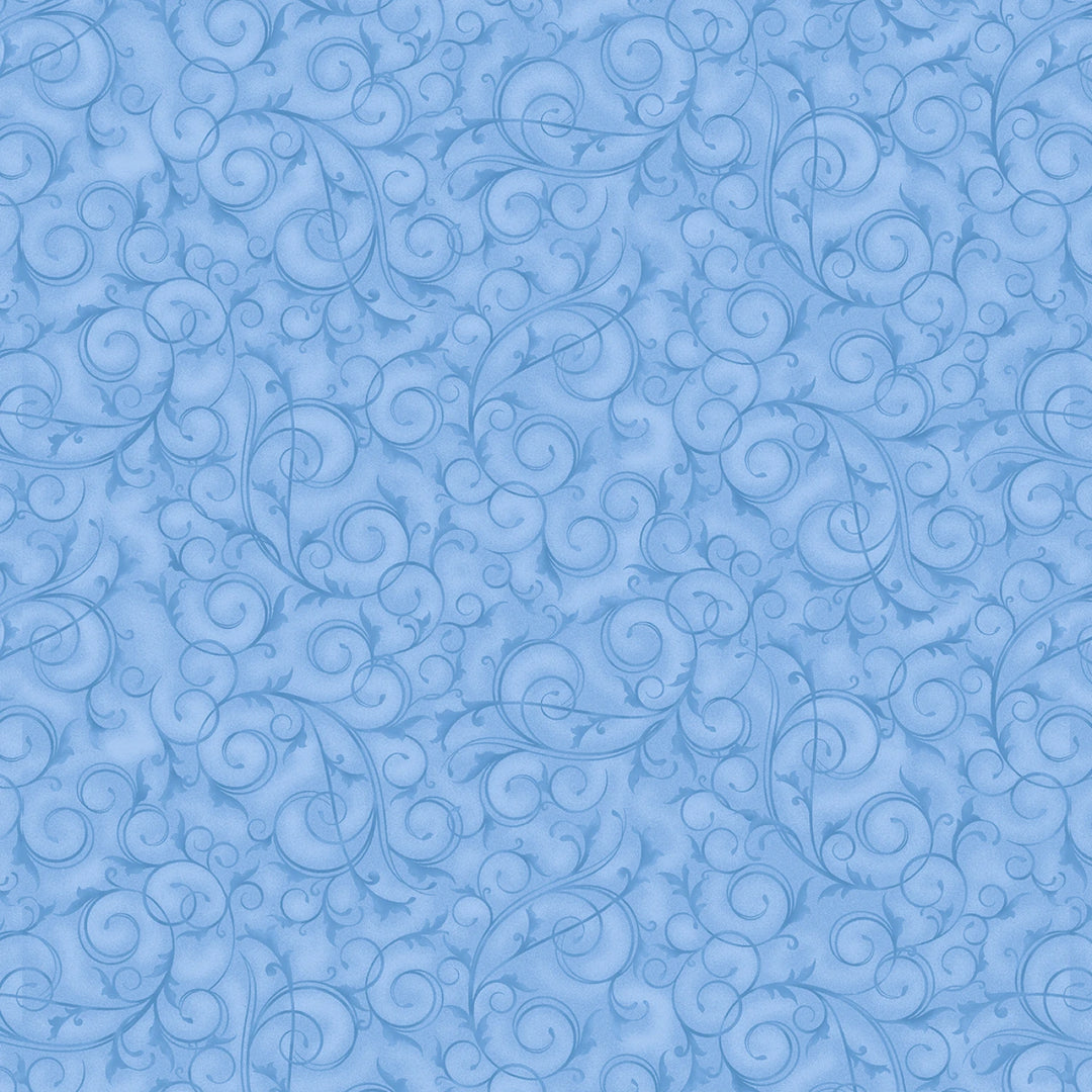 Blue Swirls & Twirls by Tango Twist Design Collection | 108" Cotton (BQ4221-11) – Sold in UNITS of ¼ metre