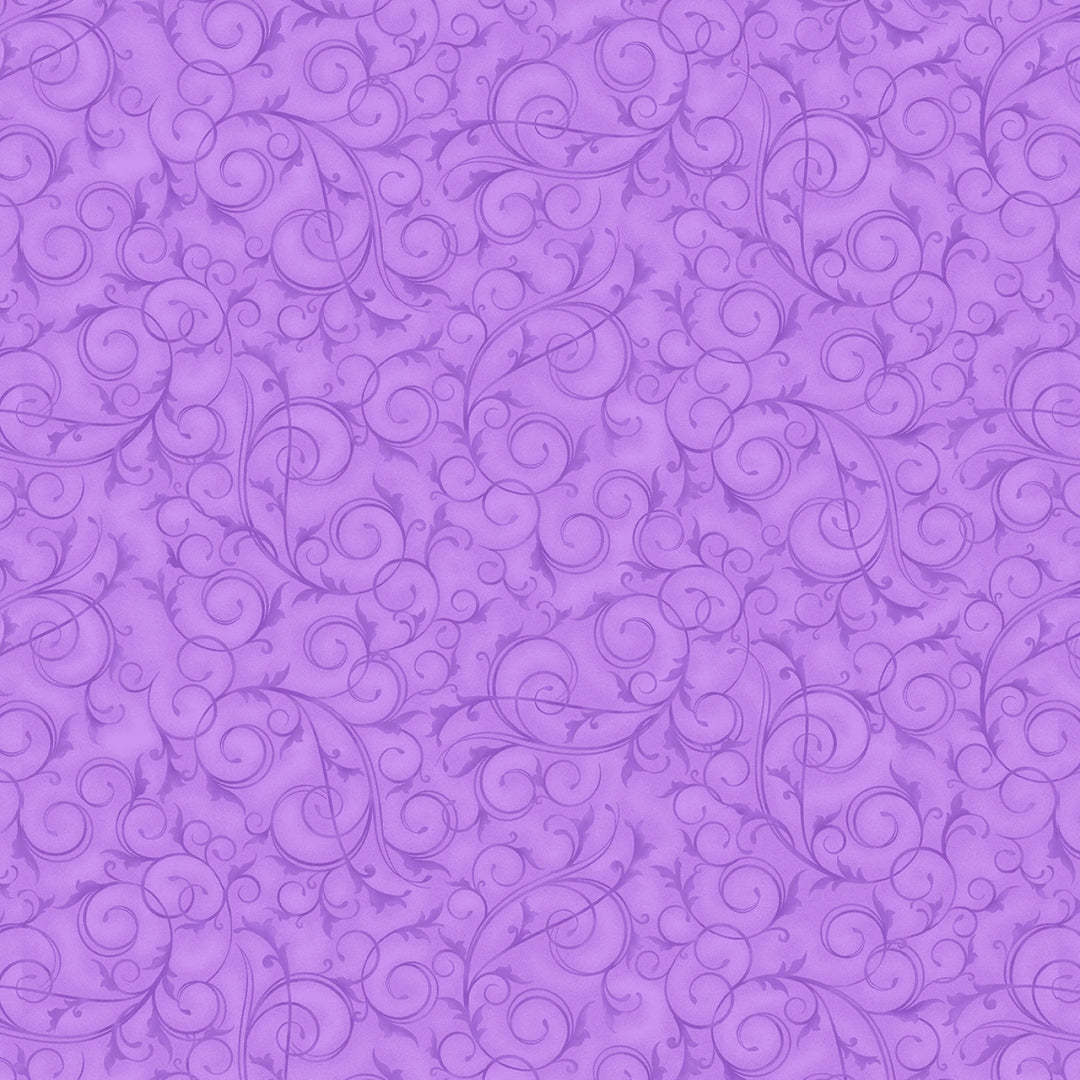 Lilac Swirls & Twirls by Tango Twist Design Collection| 108" Cotton (BQ4221-55) – Sold in UNITS of ¼ metre