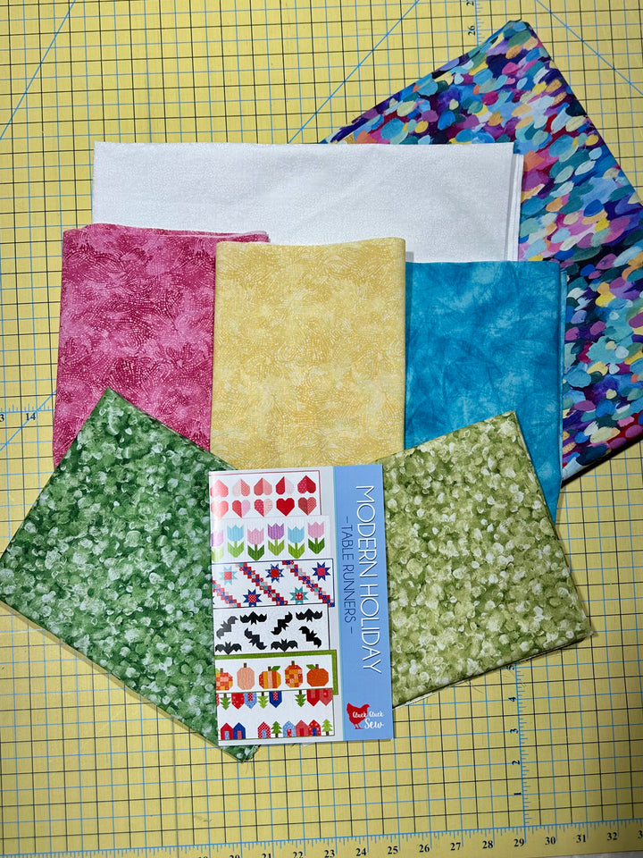 Modern Holiday Spring Tulip Table Runner Quilt Kit