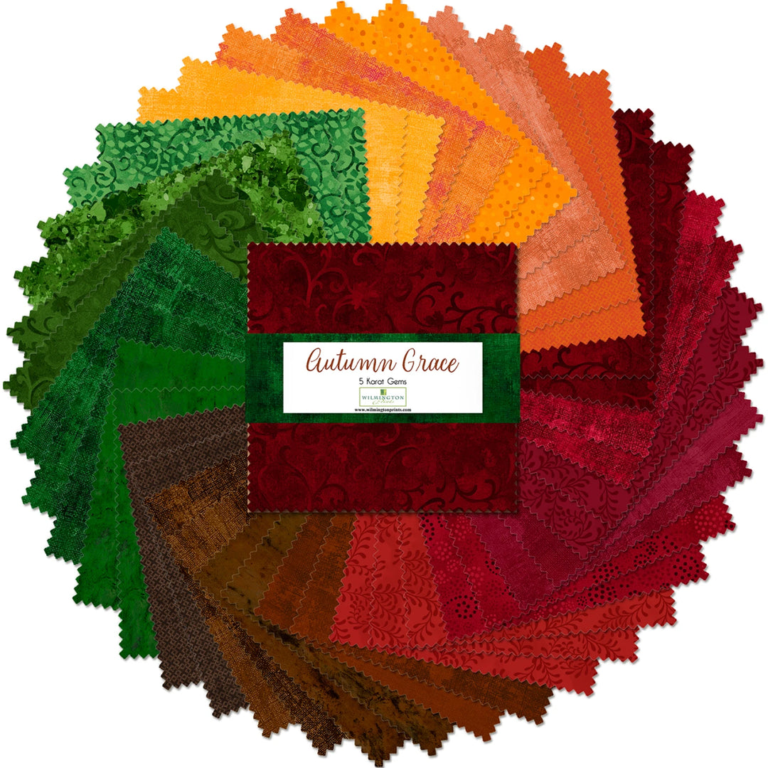 Autumn Grace - Essential Gems & Karat Pre-Cuts Collection from Wilmington Prints| 5in Squares - 42pcs (Q507-148-507)