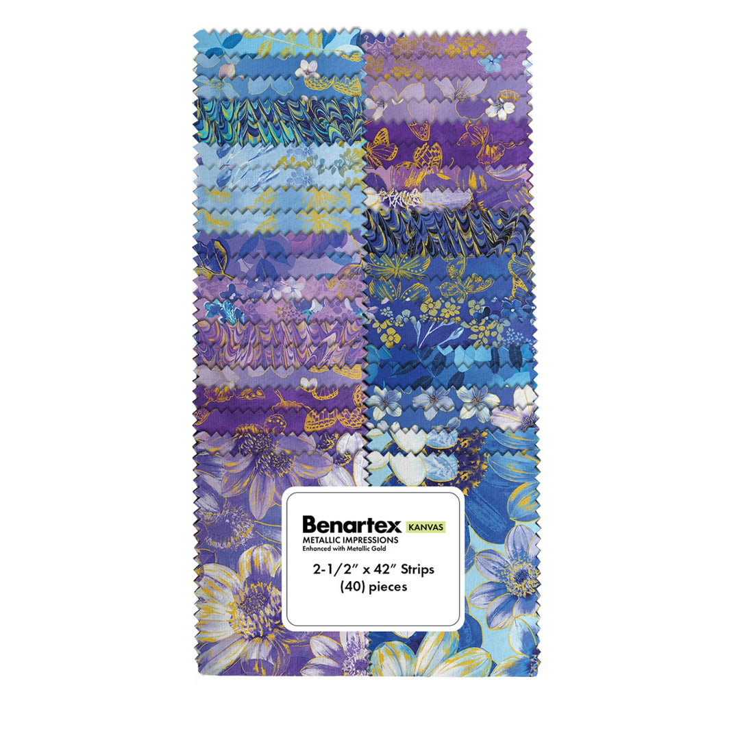 Metallic Impressions by Benartex Collection | 2.5in Strips 40pcs (STMIMPK)