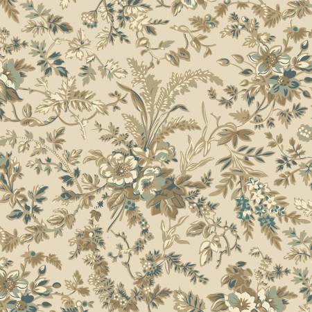 Blue Flowery Branches 108" Cotton (QB601323D - BLUE) – Sold in UNITS of ¼ metre - Maple Leaf Quilting Company Ltd.