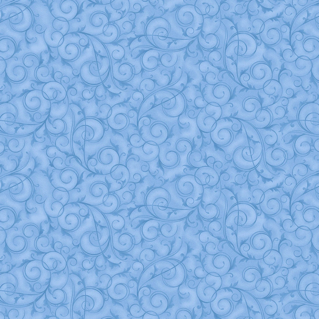 Blue Swirls & Twirls by Tango Twist Design Collection | 108" Cotton (BQ4221 - 11) – Sold in UNITS of ¼ metre - Maple Leaf Quilting Company Ltd.