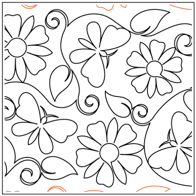 Butterfly Blossoms - 13" Paper Pantograph - Maple Leaf Quilting Company Ltd.