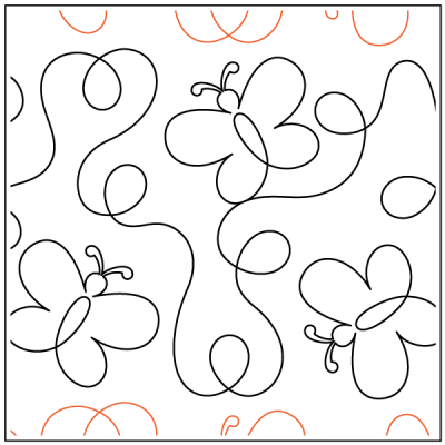 Butterfly Loops– 9.5” Paper Pantograph - Maple Leaf Quilting Company Ltd.