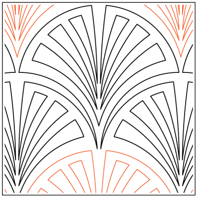 Clam Shell Fan – 9.5” Paper Pantograph - Maple Leaf Quilting Company Ltd.