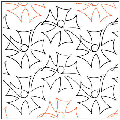 Corolla - 7.5" Paper Pantograph - Maple Leaf Quilting Company Ltd.