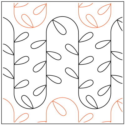 Curvy Leaf Path – 8.5” Paper Pantograph - Maple Leaf Quilting Company Ltd.