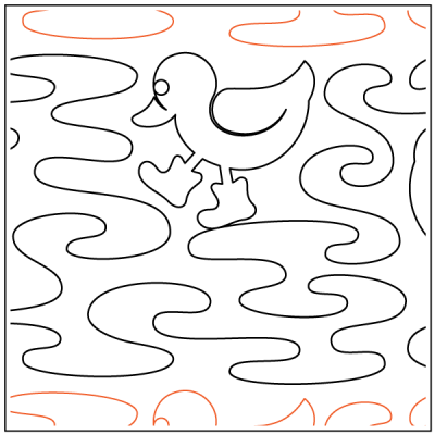 Duck Puddles - 9” Paper Pantograph - Maple Leaf Quilting Company Ltd.