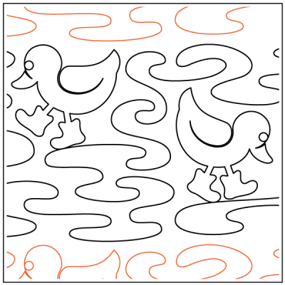 Duck Puddles - 9” Paper Pantograph - Maple Leaf Quilting Company Ltd.