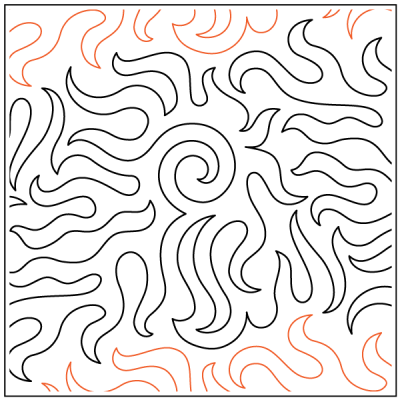 Flaming Swirls – 11” Paper Pantograph - Maple Leaf Quilting Company Ltd.
