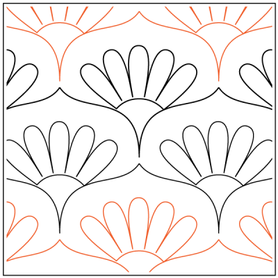 Flower Basket 1 –4.25” Paper Pantograph - Maple Leaf Quilting Company Ltd.