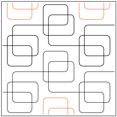 Four Square Rounded – 6.75” Paper Pantograph - Maple Leaf Quilting Company Ltd.