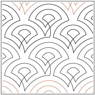 Geisha Uchiwa– 7” Paper Pantograph - Maple Leaf Quilting Company Ltd.