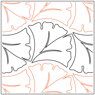 Ginkgo Song – 5.75” Paper Pantograph - Maple Leaf Quilting Company Ltd.