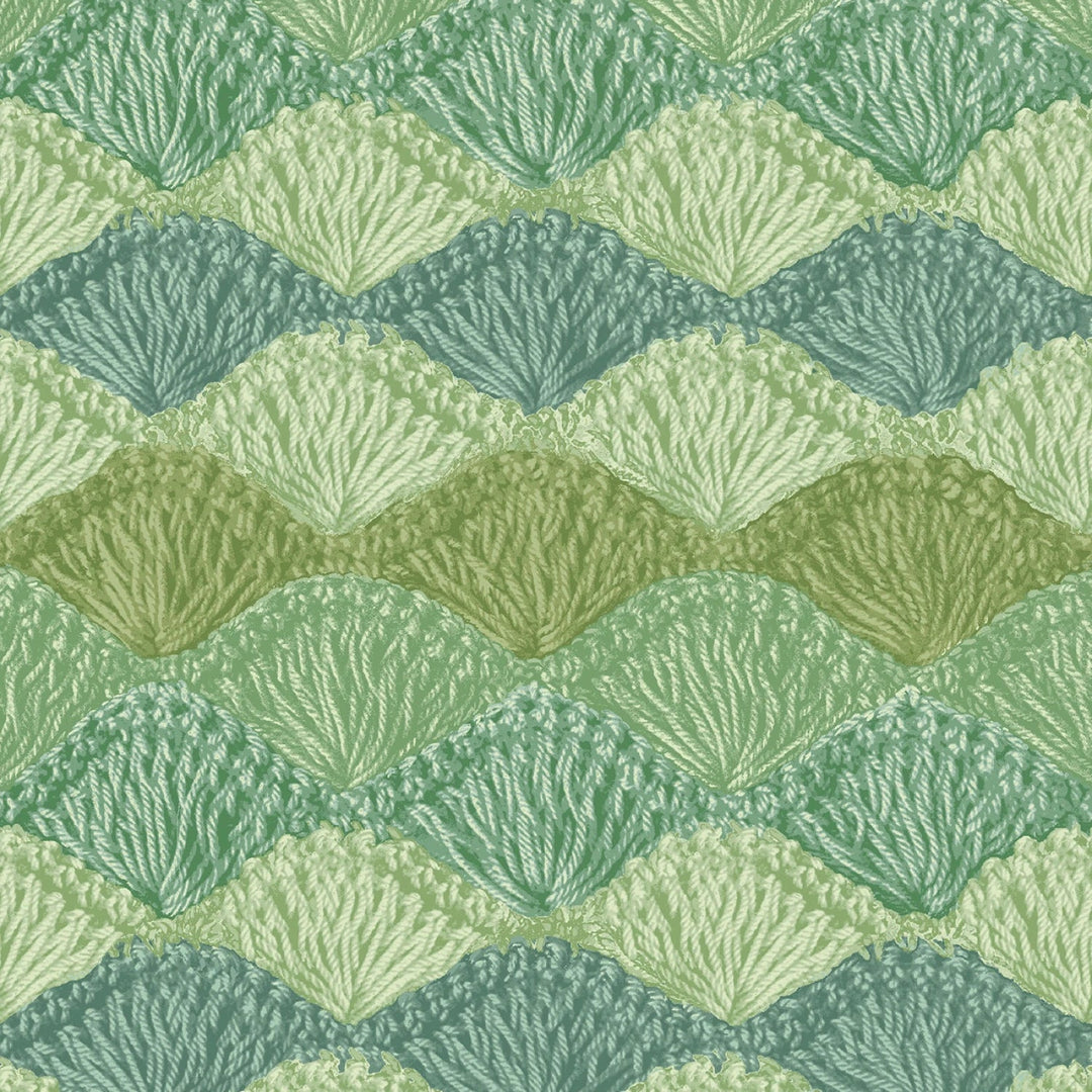 Green Shell Stitch | 118” Cotton (1937 - 66) - Sold in UNITS of 1/4 metre - Maple Leaf Quilting Company Ltd.