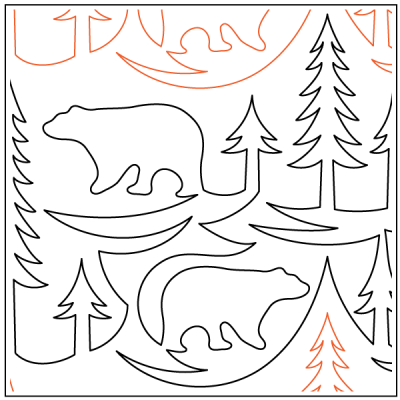 Grizzly Pines - 11” Paper Pantograph - Maple Leaf Quilting Company Ltd.