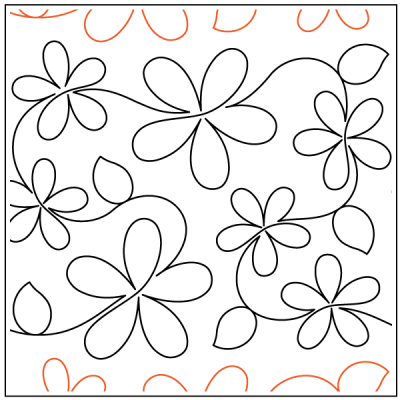 Happy Flowers - 8.5" Paper Pantograph - Maple Leaf Quilting Company Ltd.