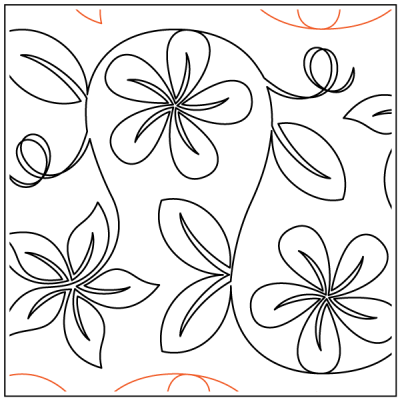 Hawaiian Blossoms – 11” Paper Pantograph - Maple Leaf Quilting Company Ltd.