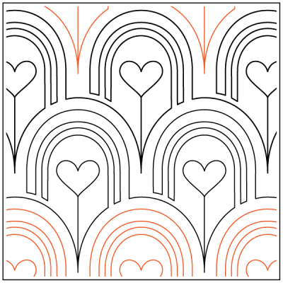 Heart Clams– 7” Paper Pantograph - Maple Leaf Quilting Company Ltd.