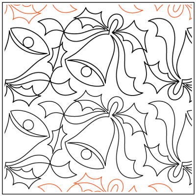 Holly Bells – 7” Paper Pantograph - Maple Leaf Quilting Company Ltd.
