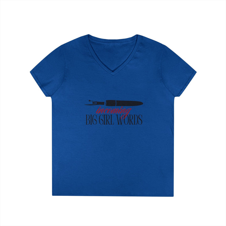 Incoming Big Girl Words Gilden V - neck heavy cotton T-Shirt - Maple Leaf Quilting Company Ltd.