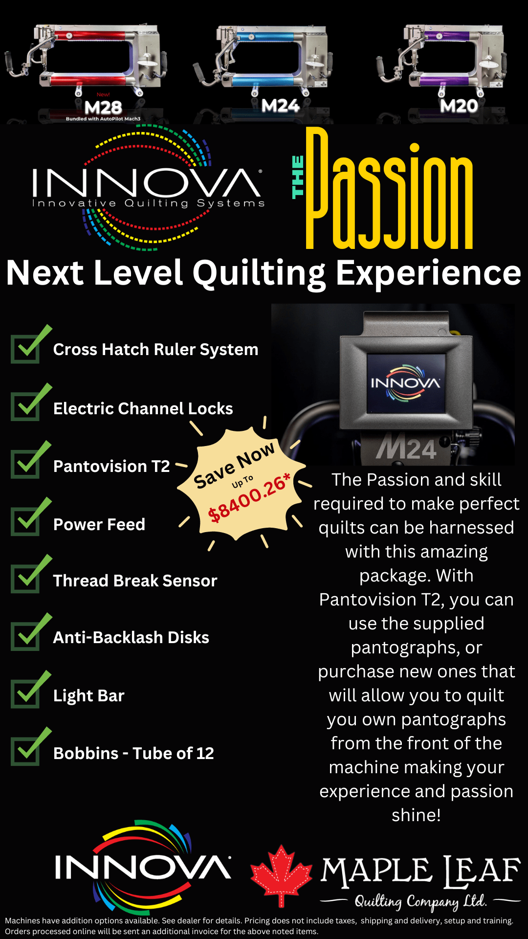 Innova's Passion Longarm Package - Maple Leaf Quilting Company Ltd.