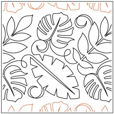 Jungle Party Swirls – 9” Paper Pantograph - Maple Leaf Quilting Company Ltd.