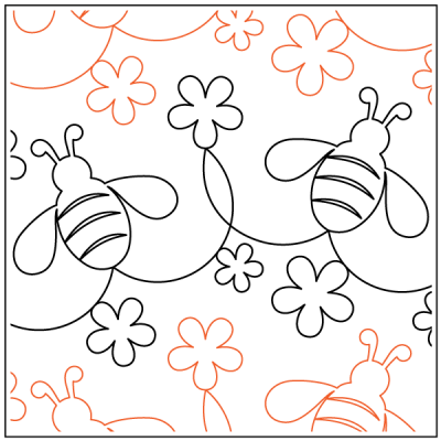 Kalynda's Busy Bees - 9.5" Paper Pantograph - Maple Leaf Quilting Company Ltd.