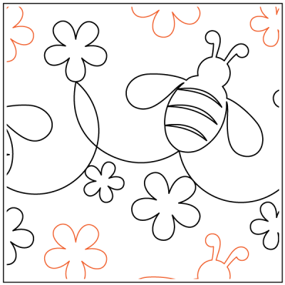 Kalynda's Busy Bees - 9.5" Paper Pantograph - Maple Leaf Quilting Company Ltd.