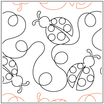 Ladybug Loops – 9” Paper Pantograph - Maple Leaf Quilting Company Ltd.