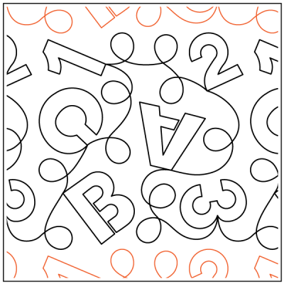 Laurie's ABC's and 123's - 9” Paper Pantograph - Maple Leaf Quilting Company Ltd.