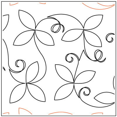 Leafy Trio - 10" Paper Pantograph - Maple Leaf Quilting Company Ltd.