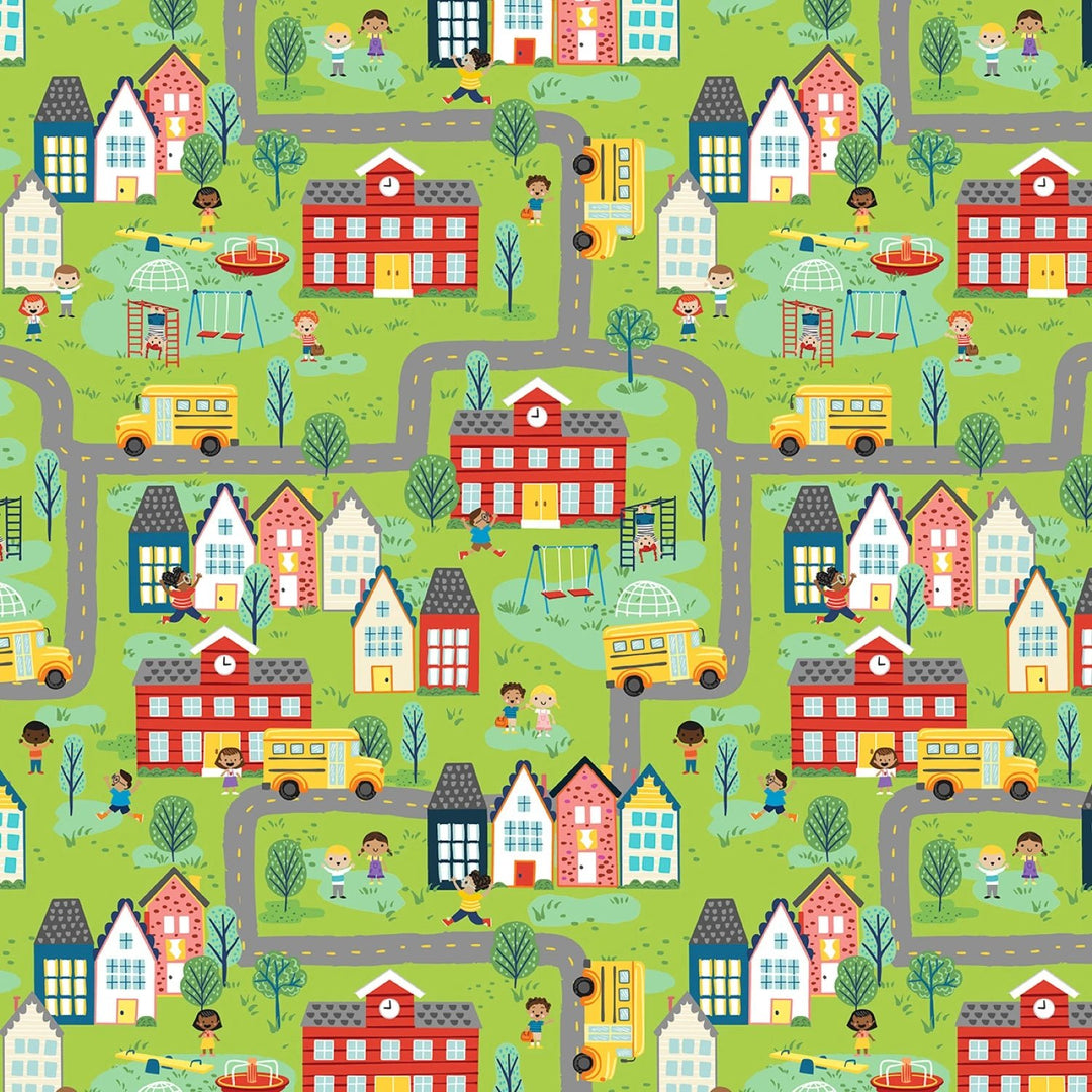 Love Teach Inspire - Schoolyard Scenic | 44/45" Cotton (LTIN5850 - MU) - Sold in UNITS of 1/4 metre - Maple Leaf Quilting Company Ltd.