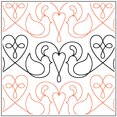 Lovebirds – 6.5” Paper Pantograph - Maple Leaf Quilting Company Ltd.