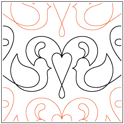 Lovebirds – 6.5” Paper Pantograph - Maple Leaf Quilting Company Ltd.