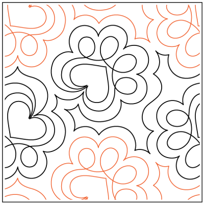 Loving Paws – 8.75” Paper Pantograph - Maple Leaf Quilting Company Ltd.