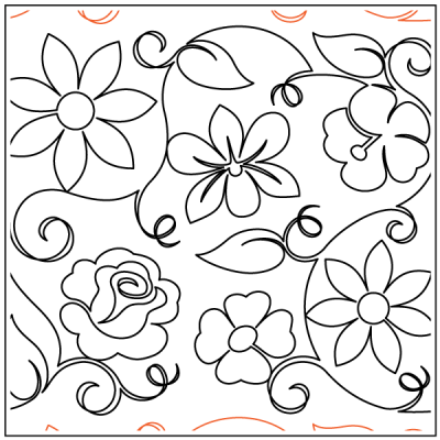 Maureen's Flower Garden – 13” Paper Pantograph - Maple Leaf Quilting Company Ltd.