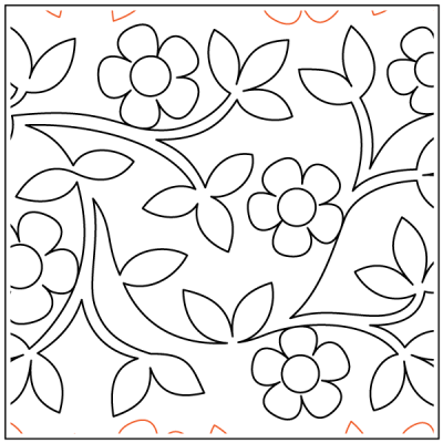 Maureen's Willow Blossoms – 12” Paper Pantograph - Maple Leaf Quilting Company Ltd.