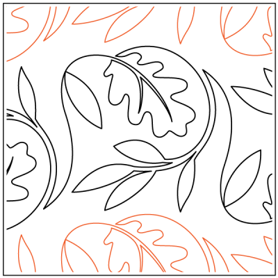 Melissa's Fall Leaves – 8” Paper Pantograph - Maple Leaf Quilting Company Ltd.