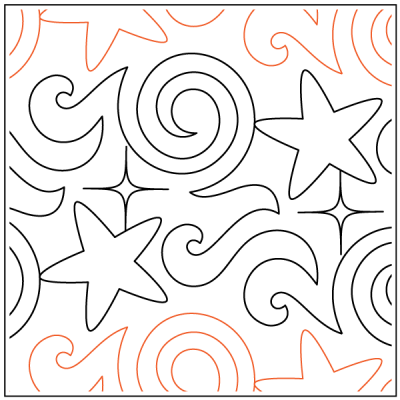 Melissa's Star Sparkle – 8.75” Paper Pantograph - Maple Leaf Quilting Company Ltd.