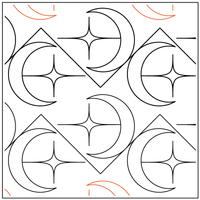 Mystical Moon – 6.75” Paper Pantograph - Maple Leaf Quilting Company Ltd.