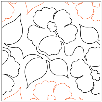 Naomi's Hibiscus – 10” Paper Pantograph - Maple Leaf Quilting Company Ltd.