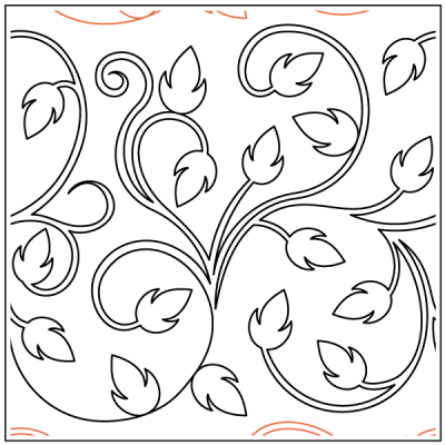 Open Tapestry Leaves – 12” Paper Pantograph - Maple Leaf Quilting Company Ltd.