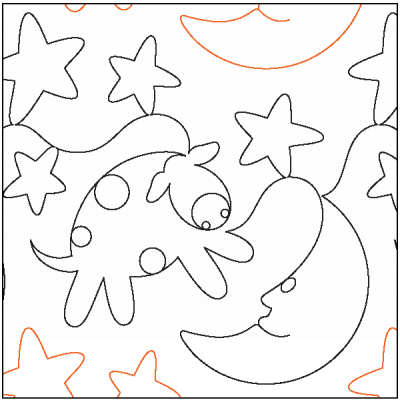 Over The Moon - 10.5” Paper Pantograph - Maple Leaf Quilting Company Ltd.