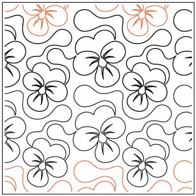 Pansy Meander– 7” Paper Pantograph - Maple Leaf Quilting Company Ltd.