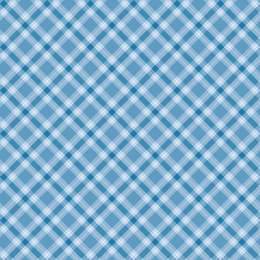 Plaid Light Blue | 108” Cotton (14944WB - 53) - Sold in UNITS of 1/4 metre - Maple Leaf Quilting Company Ltd.