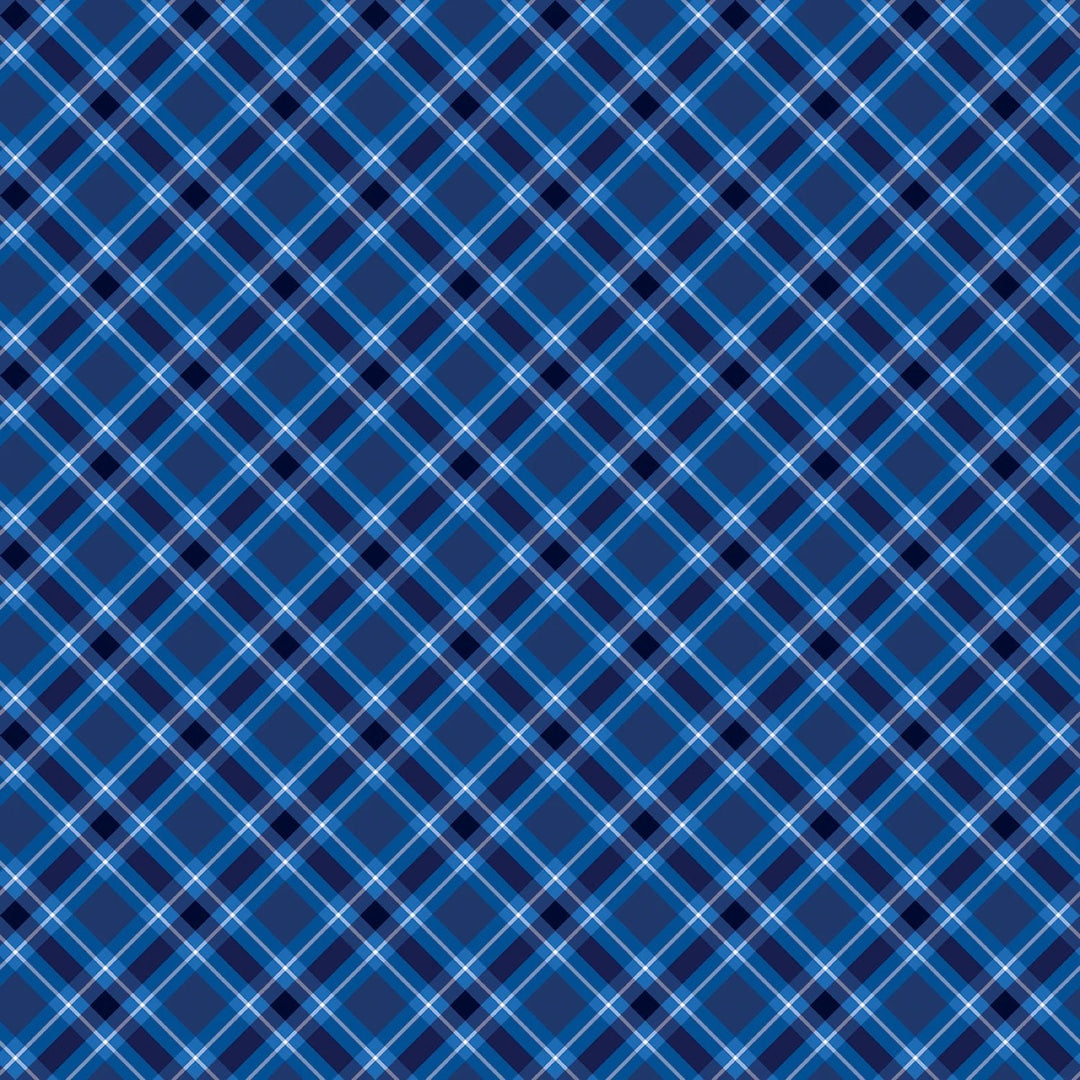 Plaid Navy | 108” Cotton (14944WB - 58) - Sold in UNITS of 1/4 metre - Maple Leaf Quilting Company Ltd.