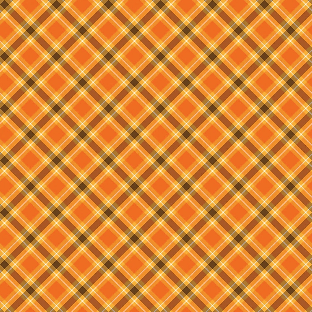 Plaid Pumpkin | 108” Cotton (14944WB - 39) - Sold in UNITS of 1/4 metre - Maple Leaf Quilting Company Ltd.